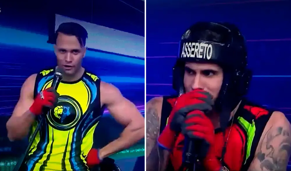 Fabio Agostini le cambió de nombre a Gino Assereto tras ganarle en un circuito de "Esto es guerra". Foto: captura de América TV. Fabio Agostini le cambió de nombre a Gino Assereto tras ganarle en un circuito de "Esto es guerra". Foto: captura de América TV.