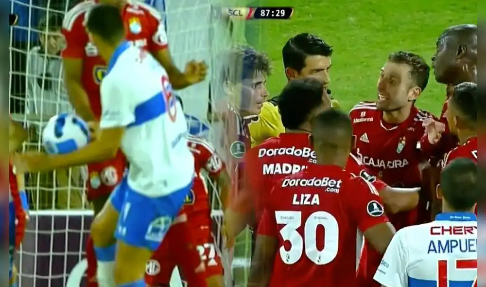 Sporting Cristal perdió el partido ante la Universidad Católica en lso minutos finales. Foto: captura ESPN Sporting Cristal perdió el partido ante la Universidad Católica en lso minutos finales. Foto: captura ESPN