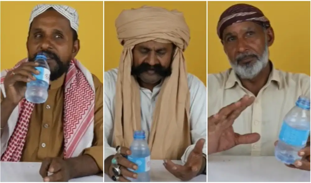 Paquistaníes toman agua purificada por primera vez y sus reacciones se viralizan en YouTube. Foto: captura de YouTube. Paquistaníes toman agua purificada por primera vez y sus reacciones se viralizan en YouTube. Foto: captura de YouTube.