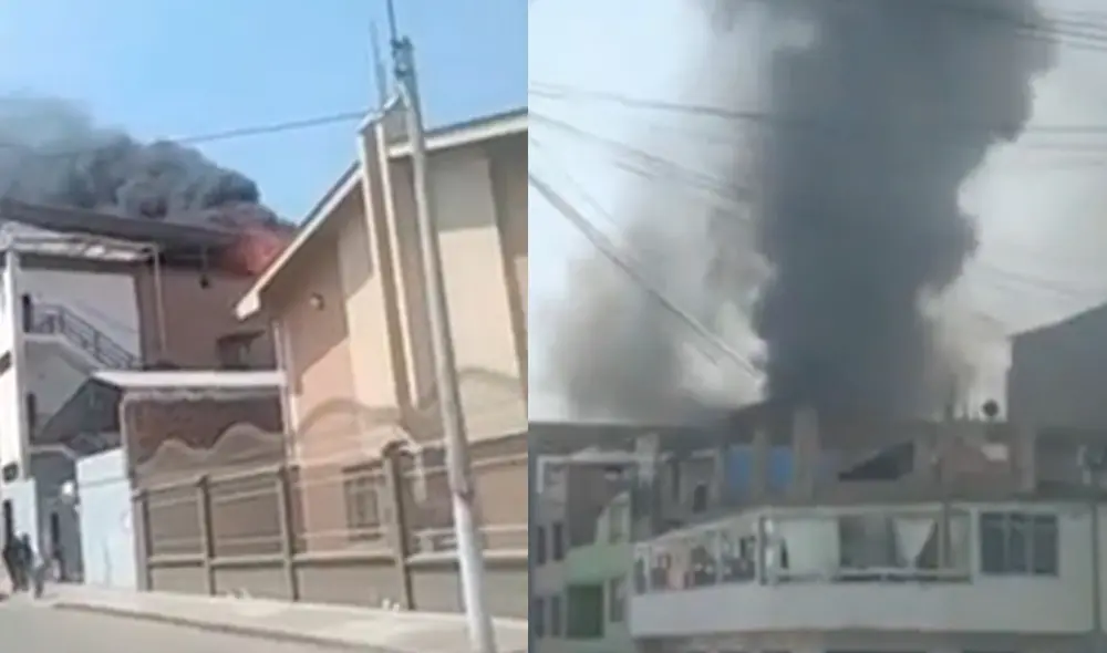 Incendio se registró la tarde de este miércoles. Foto: captura Canal N Incendio se registró la tarde de este miércoles. Foto: captura Canal N
