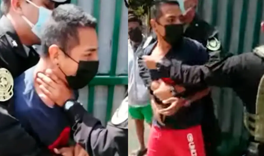 Policías intervinieron al joven pese a los reclamos de los vecinos. Foto: captura Panamericana Noticias