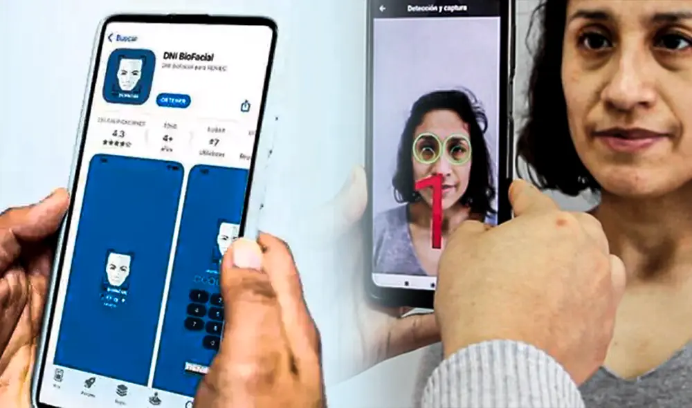 Para renovar tu DNI de manera online necesitas identificarte a través de la aplicación móvil DNI Bio Facial. Foto: composición LR/Reniec Para renovar tu DNI de manera online necesitas identificarte a través de la aplicación móvil DNI Bio Facial. Foto: composición LR/Reniec