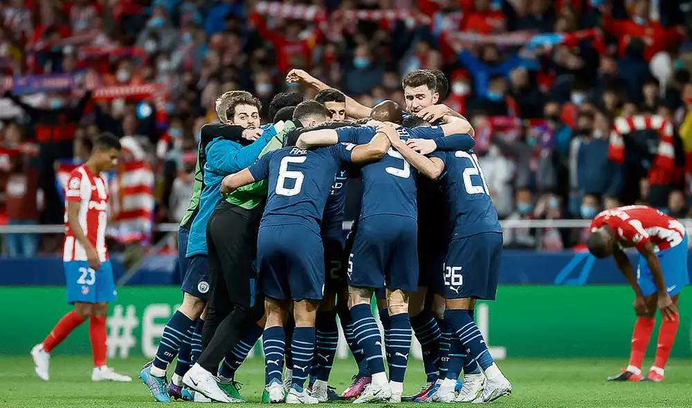Insuperable. El equipo de Pep aún no ha recibido goles en los partidos eliminatorios de esta Champions. Mantuvo el cero ante Sporting y Atlético de Madrid. Foto: EFE