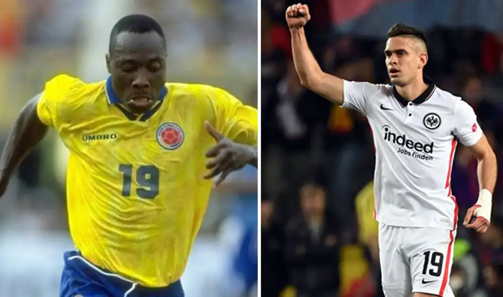 El delantero colombiano marcó el 2-0 frente al Barcelona en el Camp Nou. Foto: composición EFE/Eintracht Frankfurt