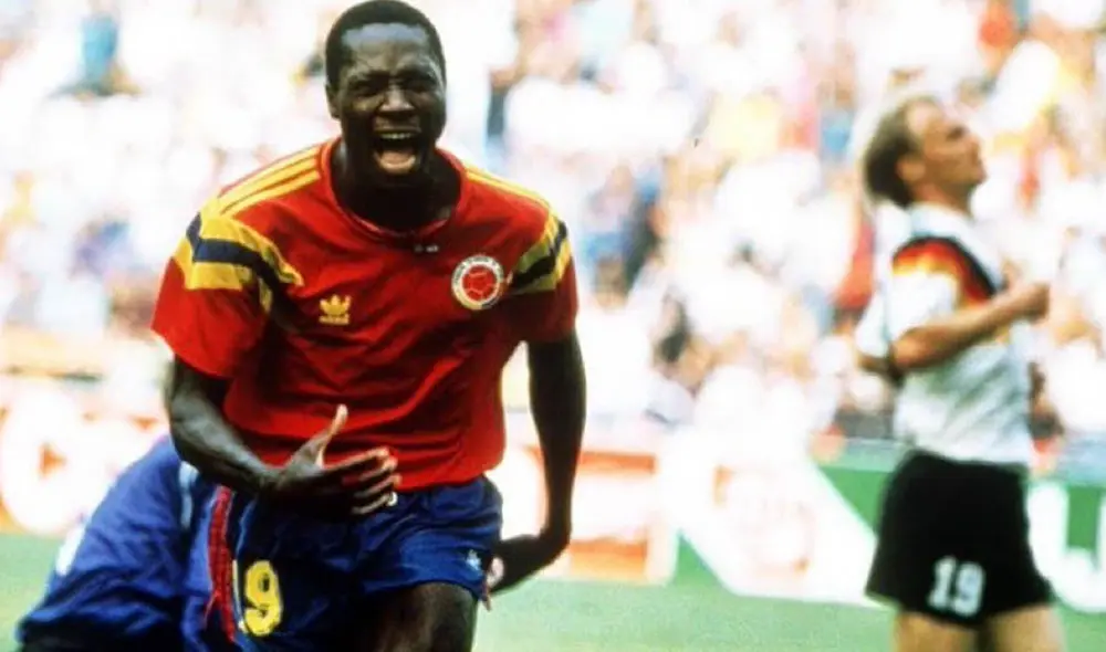 Celebración de Rincón tras su tanto a Alemania. Foto: Difusión Celebración de Rincón tras su tanto a Alemania. Foto: Difusión