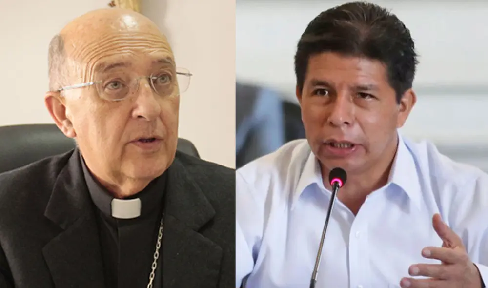 A su salida de Palacio, el cardenal Pedro Barreto deslizó la posibilidad de que Pedro Castillo conforme un quinto gabinete de concertación. Foto: composición/GLR