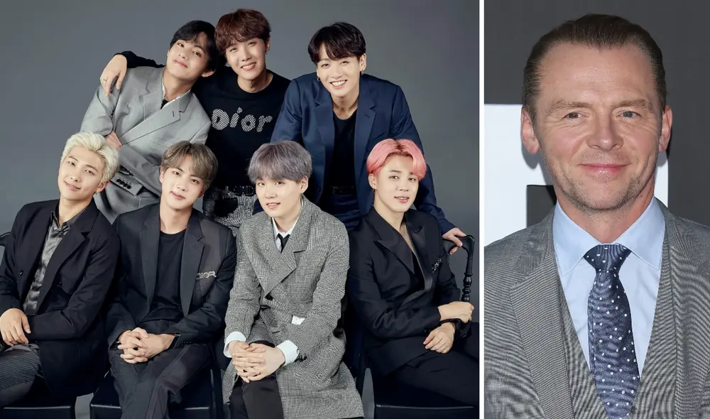 Simon Pegg es un fan declarado de BTS y ahora se encuentra en Las Vegas para el concierto "PTD on stage". Foto: composición La República / BIGHIT / AFP