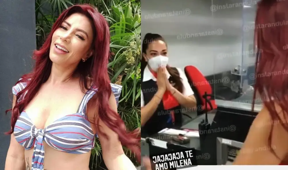 Milena Zárate protagoniza singular momento en el aeropuerto. Foto: composición/ La República/ Instarándula