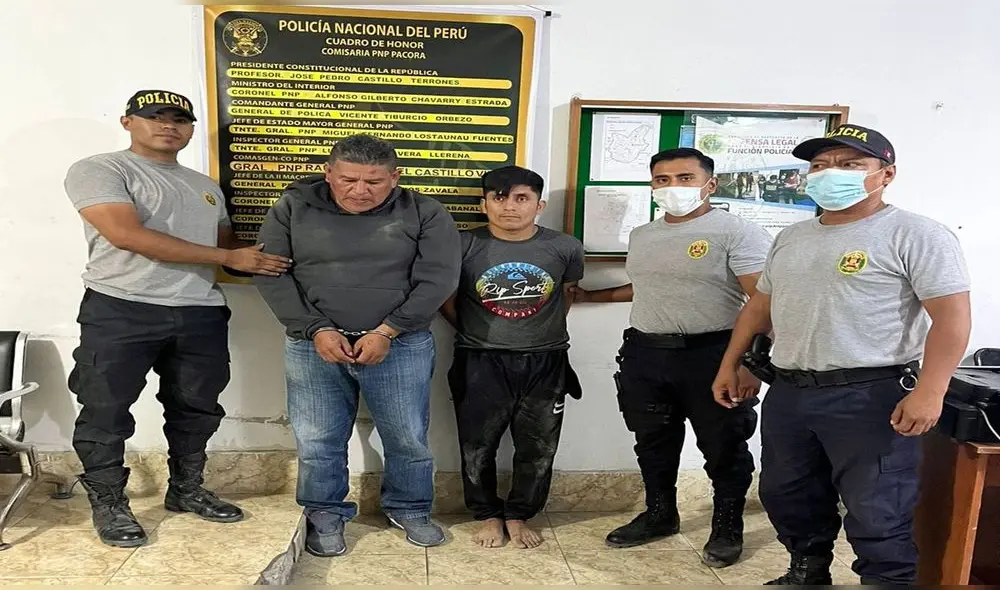 Personal policial logró la detención de sujetos acusados de asaltar con armas en un grifo. Foto: PNP Personal policial logró la detención de sujetos acusados de asaltar con armas en un grifo. Foto: PNP