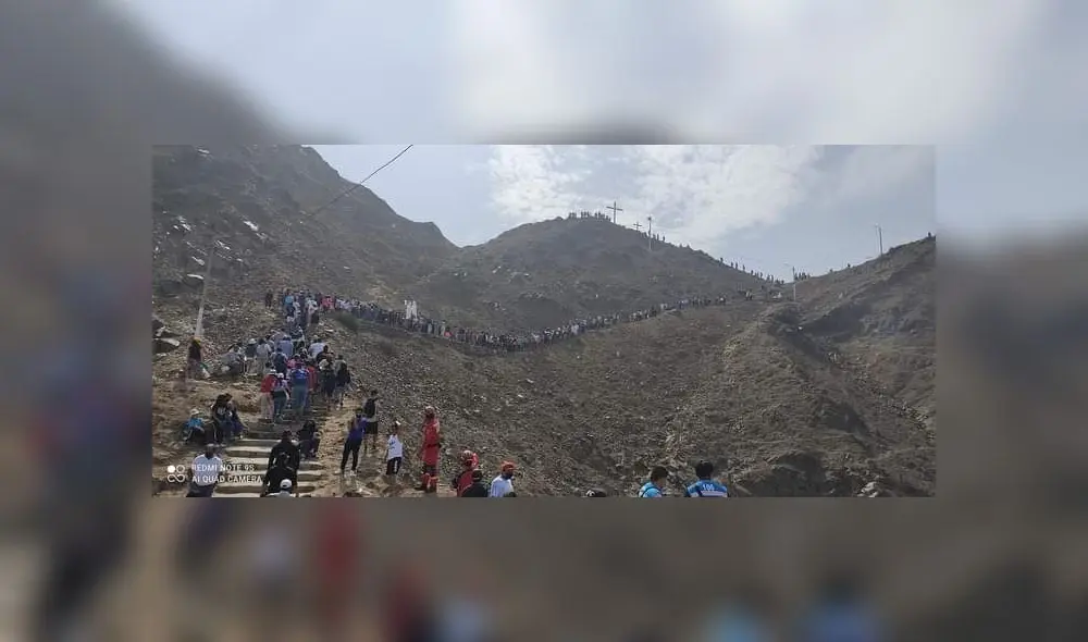 Después de dos años, los fieles hicieron procesión hasta el Cristo Redentor. Foto: Segundo Saldaña