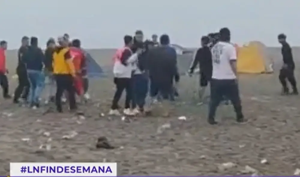 Descontrol se produjo entre asistentes por Semana Santa. Foto: captura de Latina Descontrol se produjo entre asistentes por Semana Santa. Foto: captura de Latina