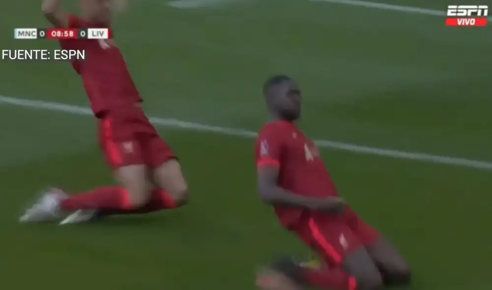 Konaté viene de marcarle al Benfica por Champions League. Foto: Captura ESPN Konaté viene de marcarle al Benfica por Champions League. Foto: Captura ESPN