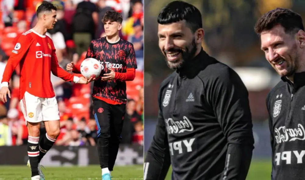 Alejandro Garnacho, de los pocos jugadores que compartió vestuario con Messi y CR7. Foto: composición captura Instagram Alejandro Garnacho, de los pocos jugadores que compartió vestuario con Messi y CR7. Foto: composición captura Instagram