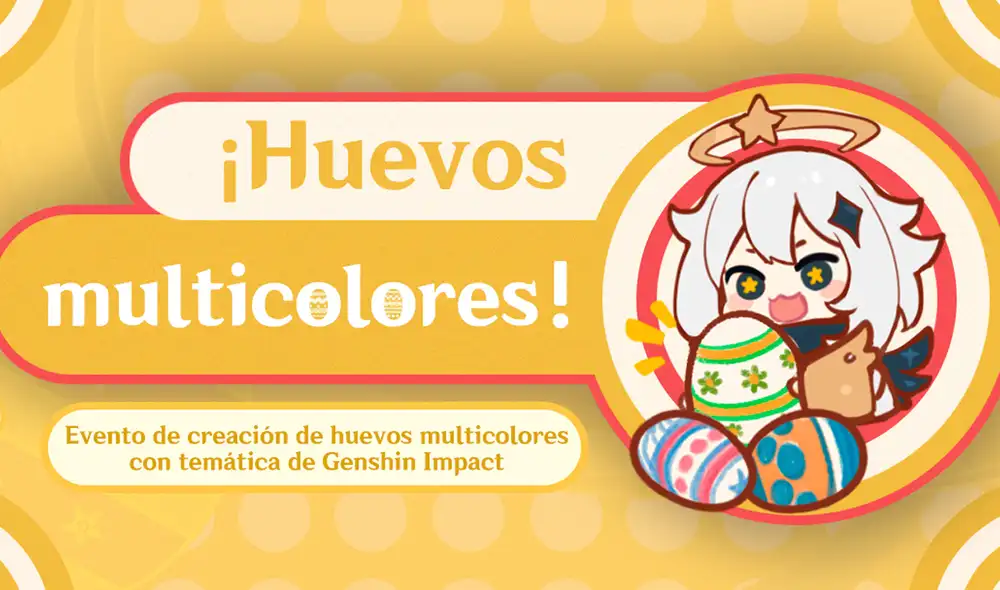 El evento huevos multicolores de Genshin Impact estará disponible hasta el 24 de abril. Foto: Genshin Impact El evento huevos multicolores de Genshin Impact estará disponible hasta el 24 de abril. Foto: Genshin Impact