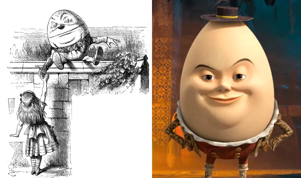 Humpty Dumpty apareció en libros y películas conocidas. Foto: composición LR Humpty Dumpty apareció en libros y películas conocidas. Foto: composición LR