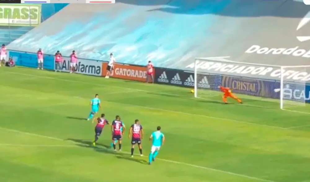 Yotún volvió a marcar con los celestes tras ocho años. Foto: captura Gol Perú Yotún volvió a marcar con los celestes tras ocho años. Foto: captura Gol Perú