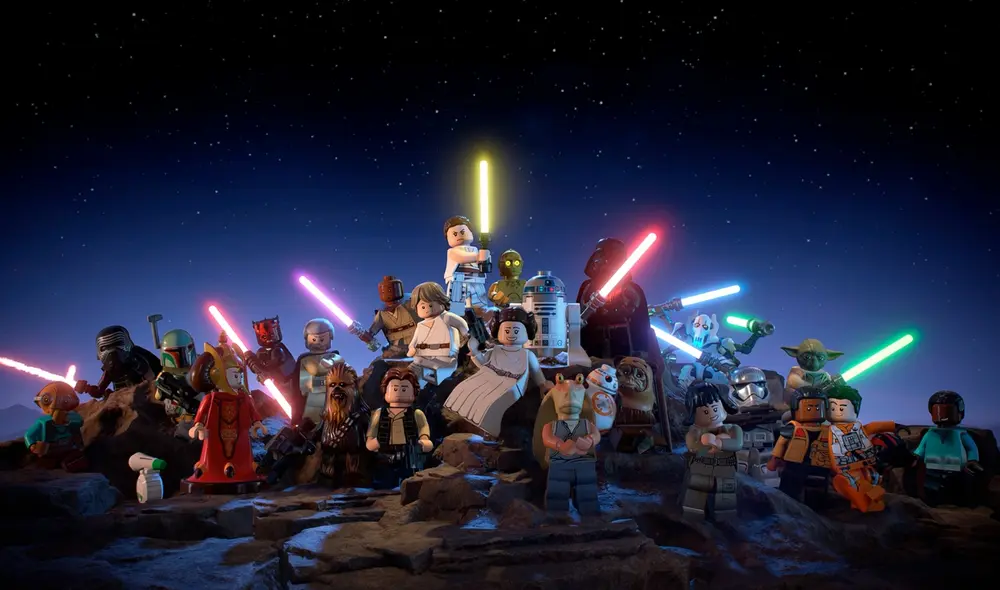 Título: LEGO Star Wars: The Skywalker Saga. Empresa: TT Games-Warner. N°. de niveles: nueve episodios. Foto: The Skywalker Saga