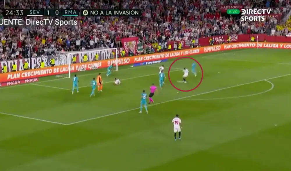 Lamela es titular en el Sevilla. Foto: captura de DirecTV Sports. Lamela es titular en el Sevilla. Foto: captura de DirecTV Sports.