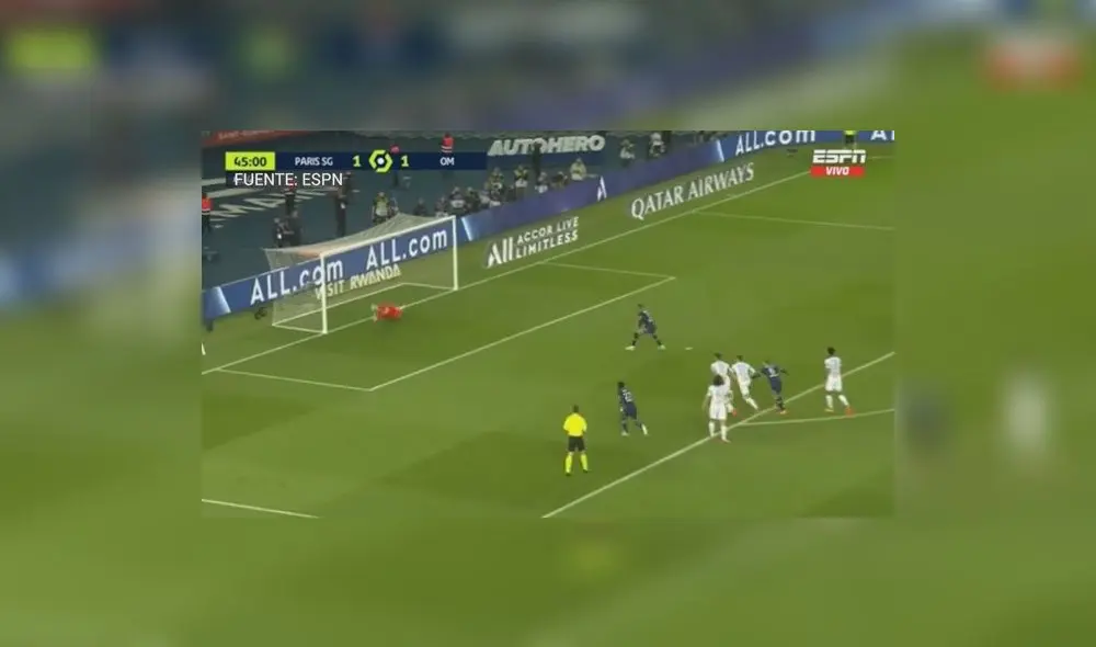 PSG vs. Marsella: Kylian Mbappé anotó de penal y es el goleador de la Ligue 1. Foto: captura ESPN PSG vs. Marsella: Kylian Mbappé anotó de penal y es el goleador de la Ligue 1. Foto: captura ESPN
