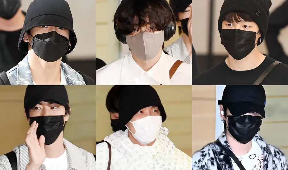 Jungkook, Taehyung, Jimin, Jin, J-Hope y Suga de BTS en el Aeropuerto de Incheon. Foto: composición La República / Star Today / Newsen / OSEN Jungkook, Taehyung, Jimin, Jin, J-Hope y Suga de BTS en el Aeropuerto de Incheon. Foto: composición La República / Star Today / Newsen / OSEN