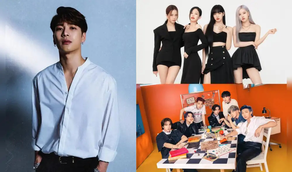 Jackson Wang habla con revista americana sobre grupos de k-pop. Foto: composición WIKI FANDOM/BIGHIT Music/YG Entertainment
