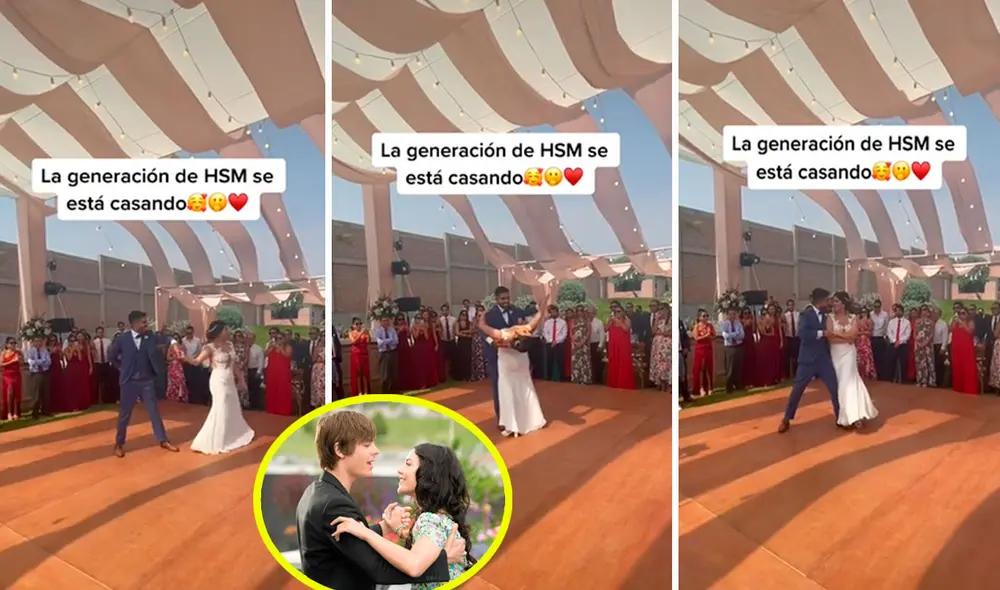 Una pareja tomó la decisión de cambiar el tradicional vals por una canción de la película juvenil de Disney. Foto: captura de TikTok
