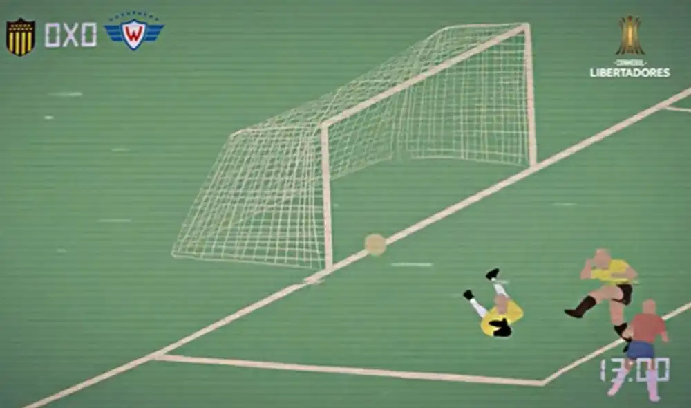 El primer gol en la historia de la Copa Libertadores se anotó en un partido Peñarol vs. Jorge Wilstermann. Foto: captura de Conmebol