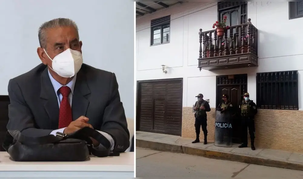 Agentes policiales y fiscales allanan el domicilio de Oscar Altamirano Quispe. Foto: Composición La República Agentes policiales y fiscales allanan el domicilio de Oscar Altamirano Quispe. Foto: Composición La República