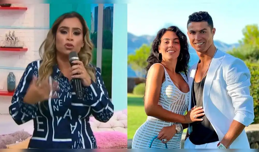 Ethel Pozo dedicó varios minutos de su programa televisivo para hablar sobre el bebé fallecido de Cristiano Ronaldo. Foto: composición Instagram/Georgina Rodríguez/América TV