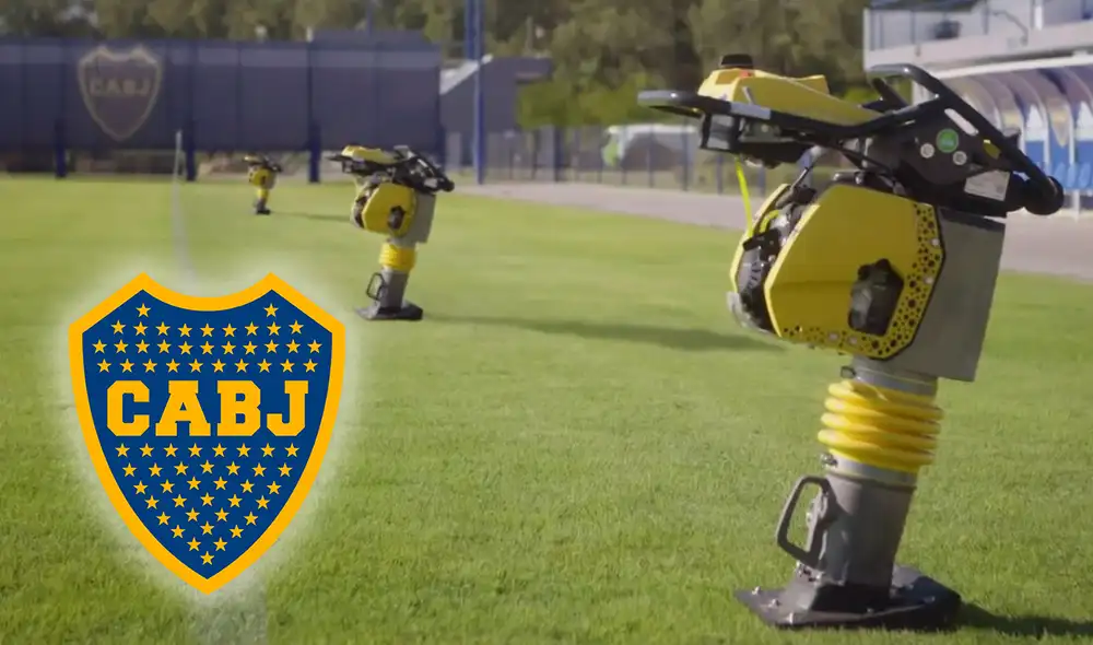 El mecanismo usado por Boca Juniors para hacer vibrar la cancha de entrenamiento. Foto: Captura Twitter @BocaPredio