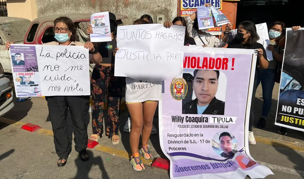 Familiares y amigos realizaron plantón este martes en contra del sujeto. Foto: Raúl Egúsquiza / URPI – LR