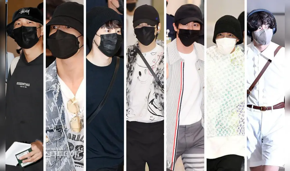 BTS en Corea del Sur: lucen el "fashion airport" en Incheon. Foto composición: Twitter.