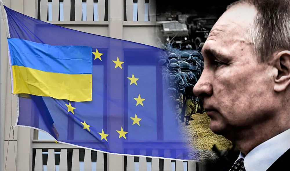 El presidente del Consejo Europeo, Charles Michel, estuvo en una rueda de prensa con el presidente ucraniano Volodimir Zelenski. Foto: composición/AFP