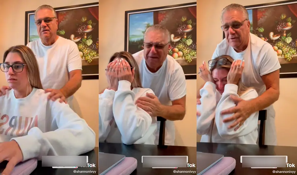 La chica no pudo aguantar y rompió en llanto. Foto: captura de TikTok