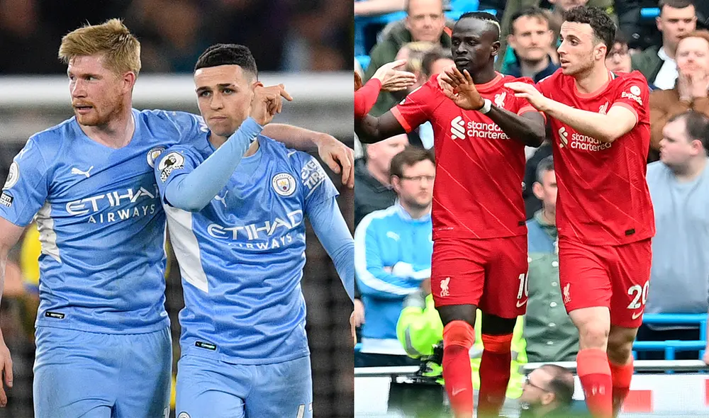 Manchester City o Liverpool será el campeón de la Premier League 2021/22. Foto: composición de AFP Manchester City o Liverpool será el campeón de la Premier League 2021/22. Foto: composición de AFP