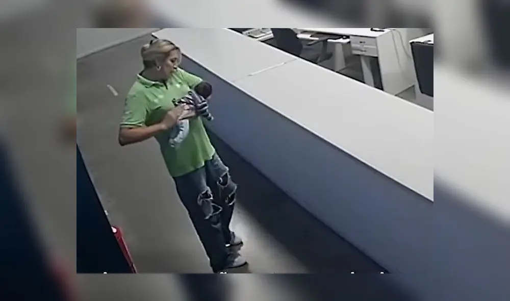 El bebé salvado tiene 22 días de nacido. Foto: captura de Todonoticias El bebé salvado tiene 22 días de nacido. Foto: captura de Todonoticias