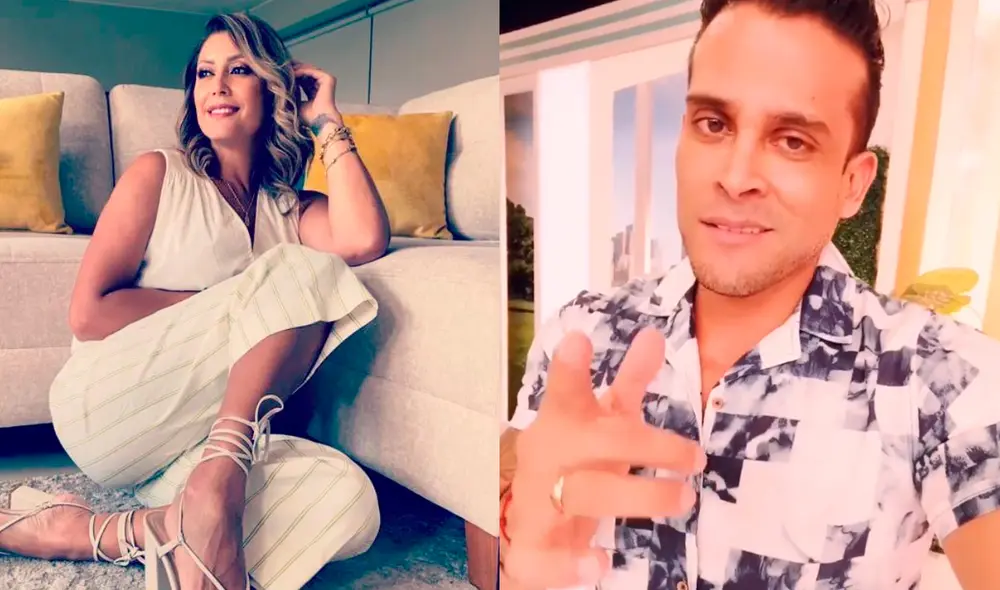 Karla Tarazona prefirió no hablar sobre la permanencia de Christian Domínguez en "América hoy". Foto: composición Karla Tarazona, Christian Domínguez/Instagram.
