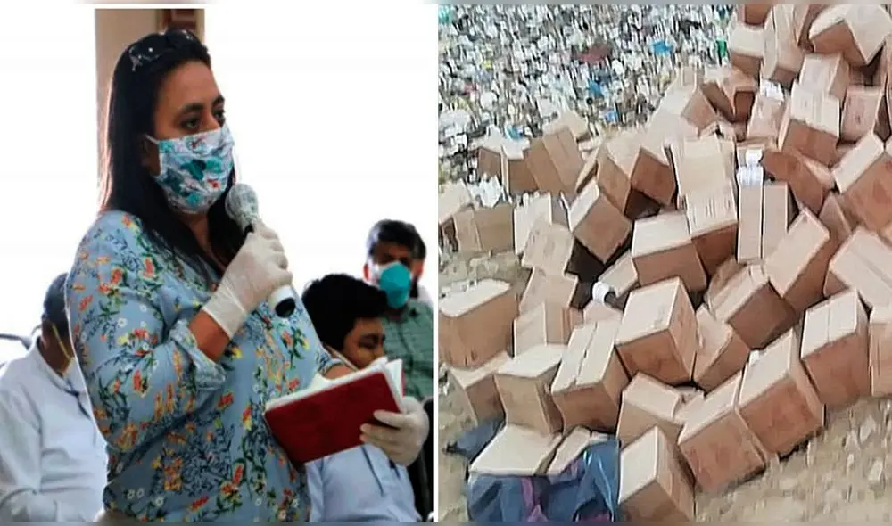 Alcaldesa Violeta Muro deberá iniciar investigación por eliminación de cajas de latas de pescado. Foto: Composición La República / captura de vídeo.