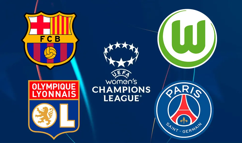 Barcelona, Wolfsburgo, Lyon y PSG han jugado por lo menos una vez la final de la UEFA Champions League Femenina. Foto: composición de UEFA Barcelona, Wolfsburgo, Lyon y PSG han jugado por lo menos una vez la final de la UEFA Champions League Femenina. Foto: composición de UEFA