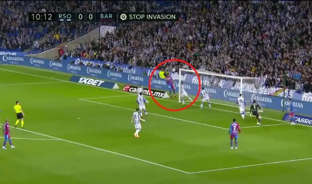 Aubameyang ante la Real Sociedad. Foto: captura ESPN.