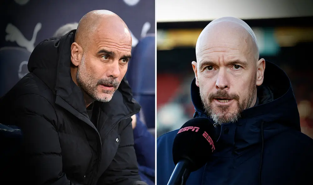 Pep Guardiola y Erik ten Hag podrían enfrentarse en el próximo clásico de Manchester. Foto: composición/ AFP Pep Guardiola y Erik ten Hag podrían enfrentarse en el próximo clásico de Manchester. Foto: composición/ AFP