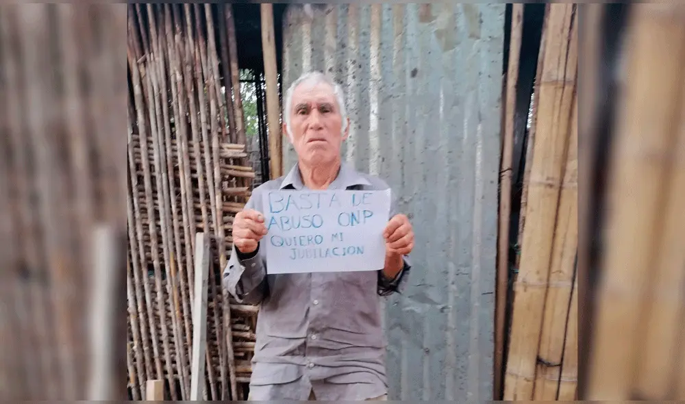 Pensionista alza su voz de protesta contra las autoridades. Foto: difusión Pensionista alza su voz de protesta contra las autoridades. Foto: difusión