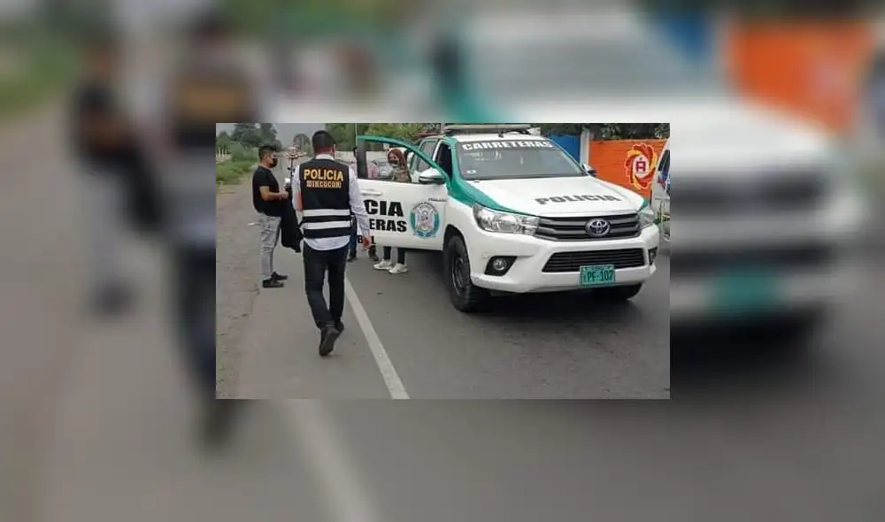 La intervención ocurrió en el sector Santa Rosa de la carretera de penetración a la sierra. Foto: PNP La intervención ocurrió en el sector Santa Rosa de la carretera de penetración a la sierra. Foto: PNP