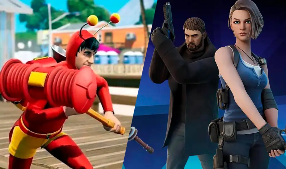 Epic Games aún no ha revelado la fecha en que se podrán conseguir las skins de El Chapulín Colorado, Jill Valentine y Chris Redfield. Foto:composición La República/Fortnite Epic Games aún no ha revelado la fecha en que se podrán conseguir las skins de El Chapulín Colorado, Jill Valentine y Chris Redfield. Foto:composición La República/Fortnite