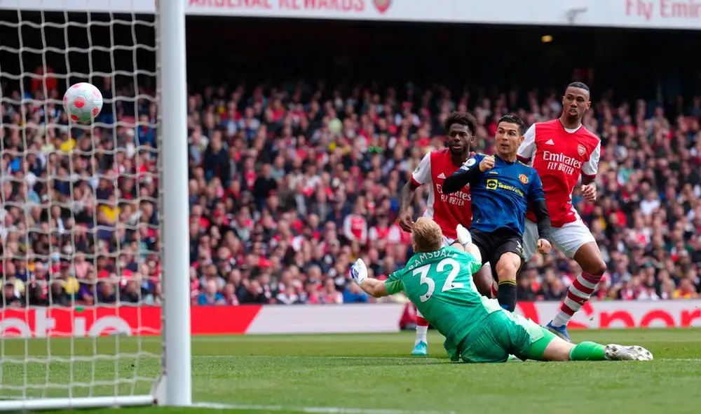 Cristiano Ronaldo colocó el descuento de los Diablos Rojos en el primer tiempo. Foto: ESPN Cristiano Ronaldo colocó el descuento de los Diablos Rojos en el primer tiempo. Foto: ESPN