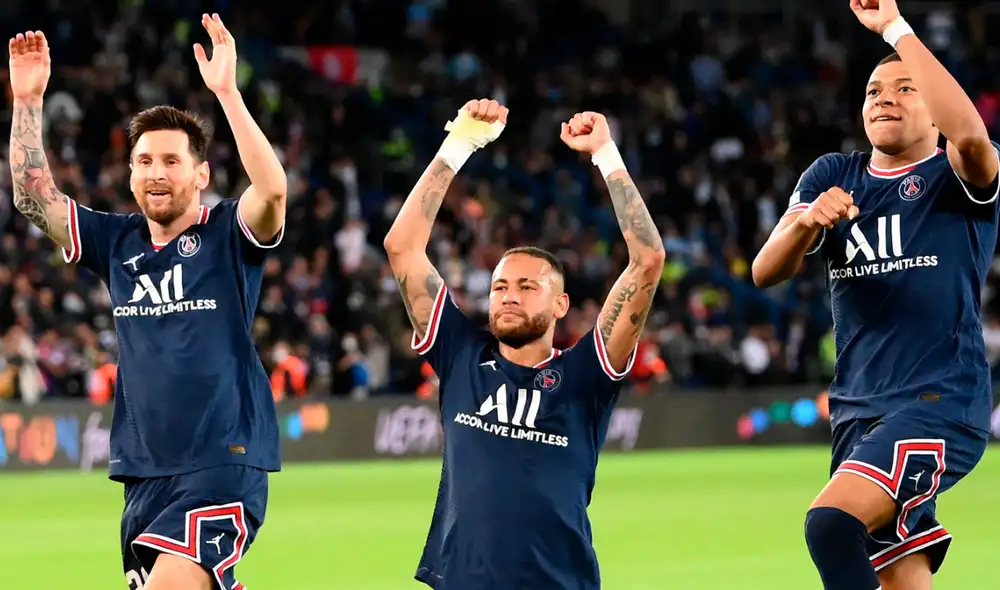Lionel Messi, Neymar y Mbappé podrían alinear juntos ante el Lens. Foto: AFP