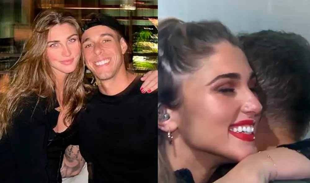 Alessia Rovegno se emocionó al recibir a Hugo García con un ramo de rosas. Foto: Composición LR / Instagram / América TV.