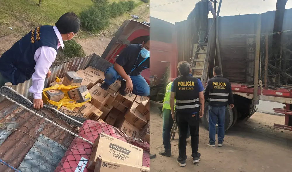 Agentes de la PNP incautaron casi cuatro millones en productos de contrabando. Foto: Policía Fiscal Agentes de la PNP incautaron casi cuatro millones en productos de contrabando. Foto: Policía Fiscal