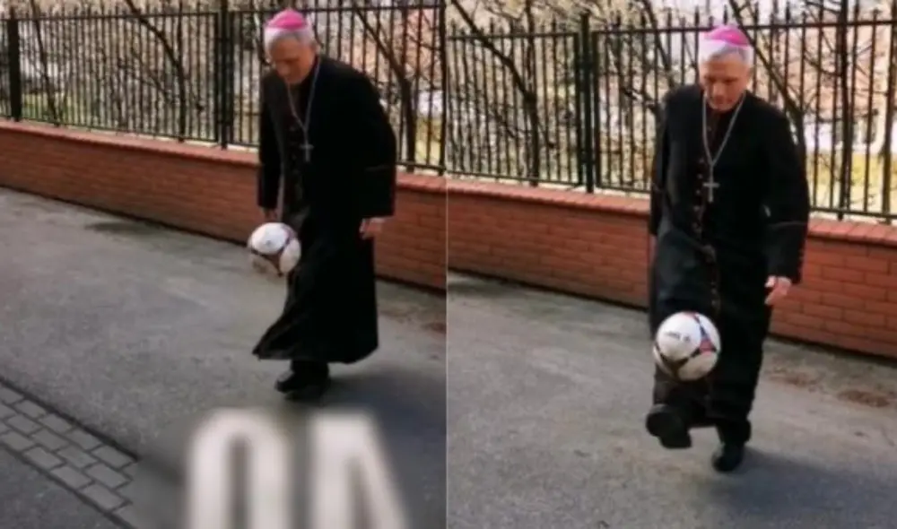 En el pasado el obispo fue futbolista de diferentes clubes polacos. Foto: TikTok En el pasado el obispo fue futbolista de diferentes clubes polacos. Foto: TikTok