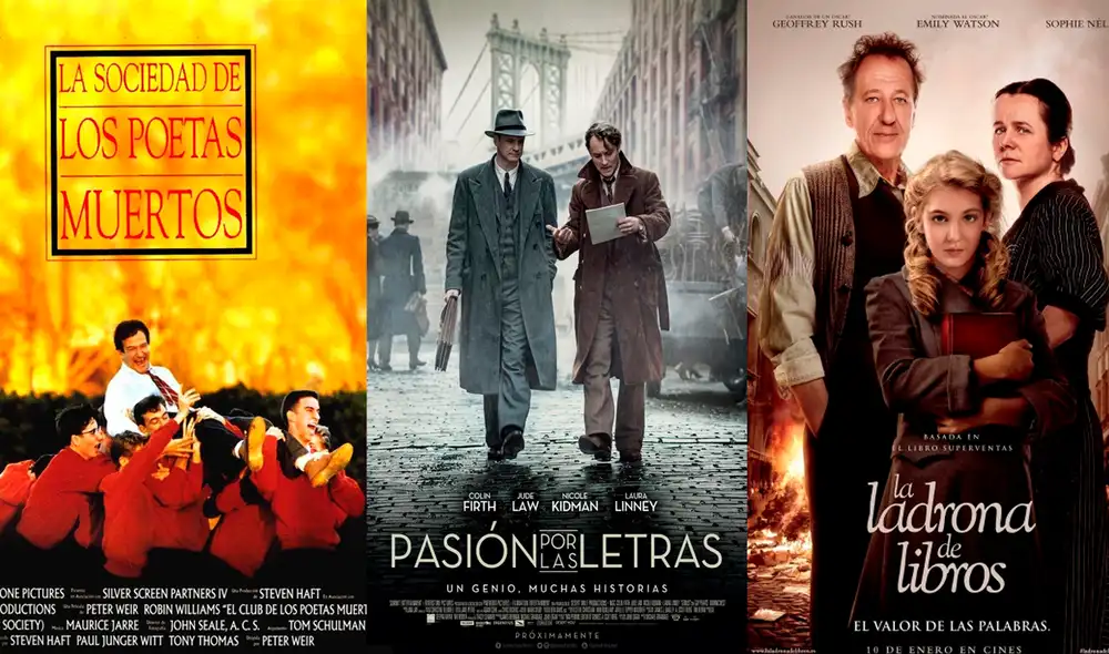 "La sociedad de los poetas muertos", "Pasión por las letras" y "La ladrona de libros", son algunos de los títulos que puedes ver este 23 de abril. Foto: composición/ La República